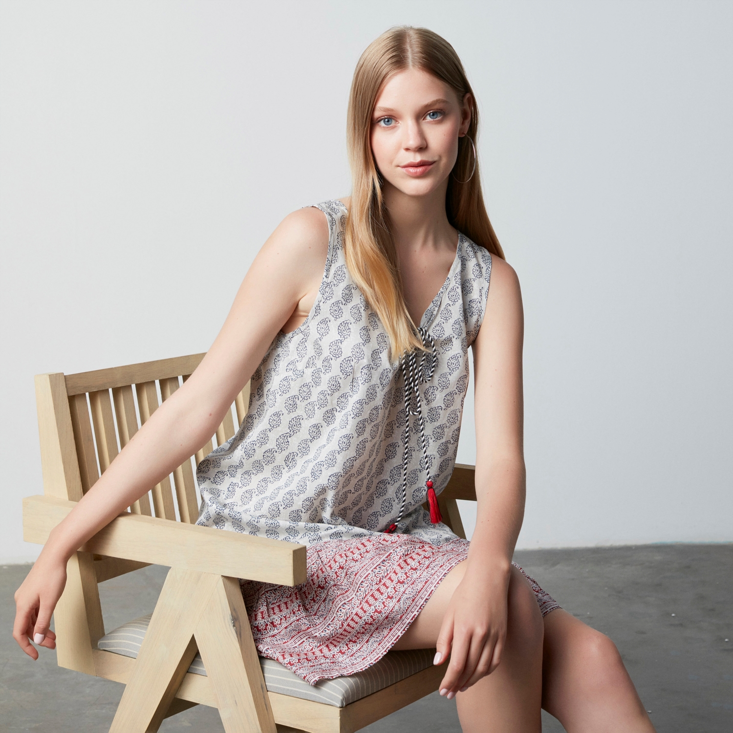 ETNİK DESENLİ ELBİSE