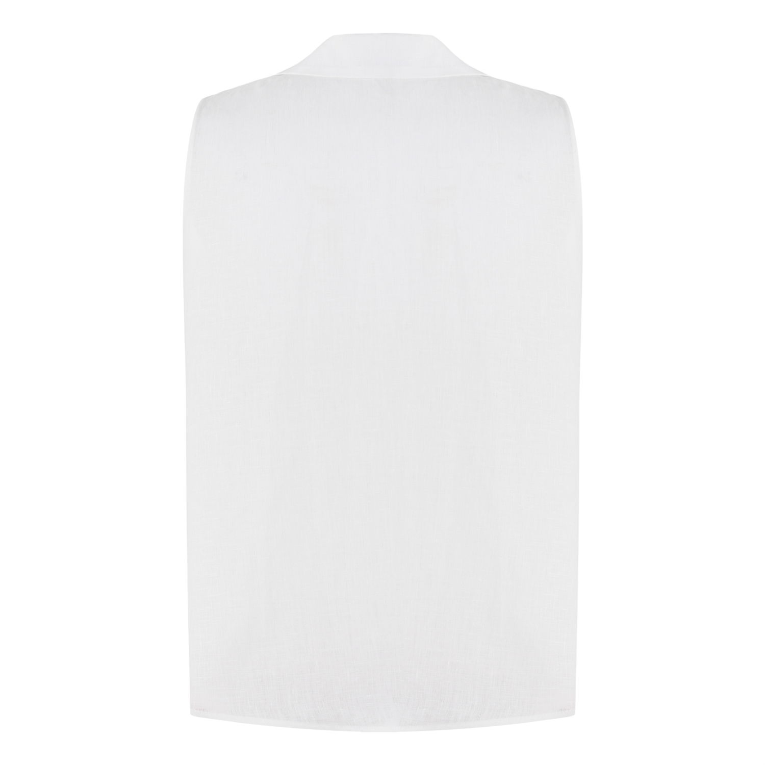 REGULAR KESİM KOLSUZ KETEN GÖMLEK