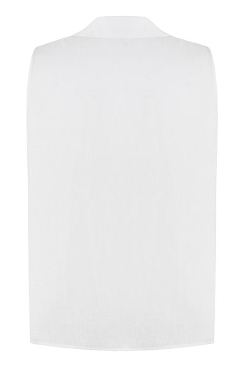  REGULAR KESİM KOLSUZ KETEN GÖMLEK