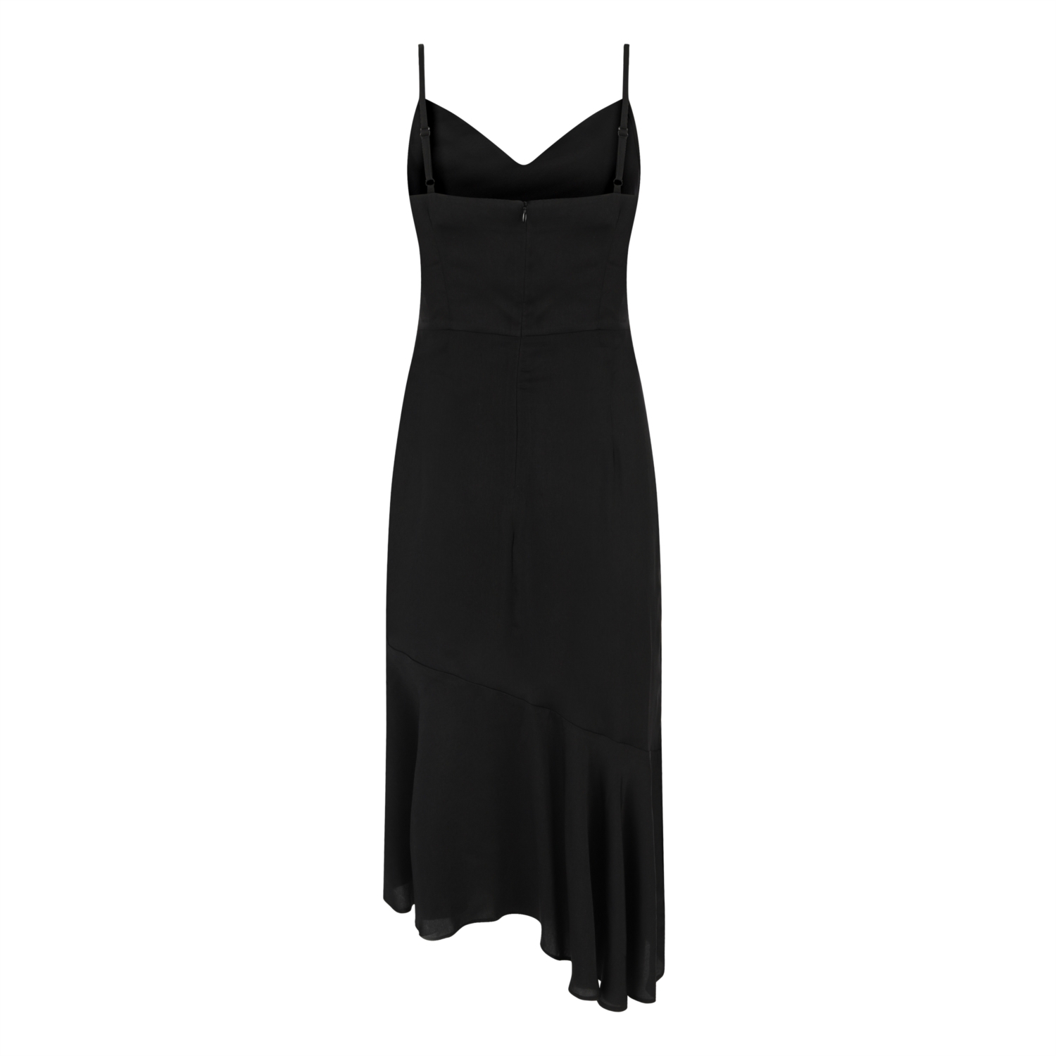 DEGAJE YAKA  SATEN MİDİ ELBİSE