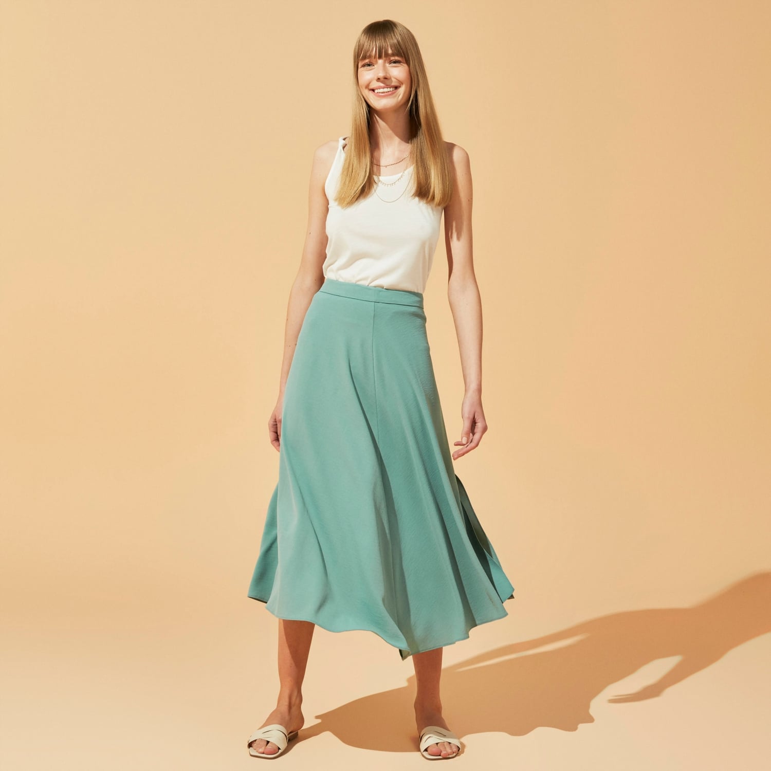 ASİMETRİK KESİM MİDİ ETEK