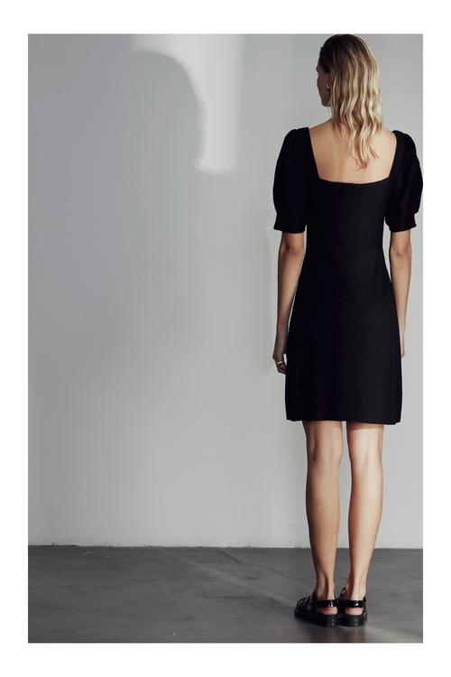  KARE YAKA BALON KOL MİDİ A KESİM ELBİSE