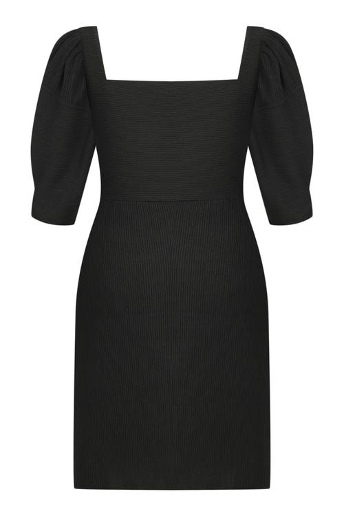  KARE YAKA BALON KOL MİDİ A KESİM ELBİSE