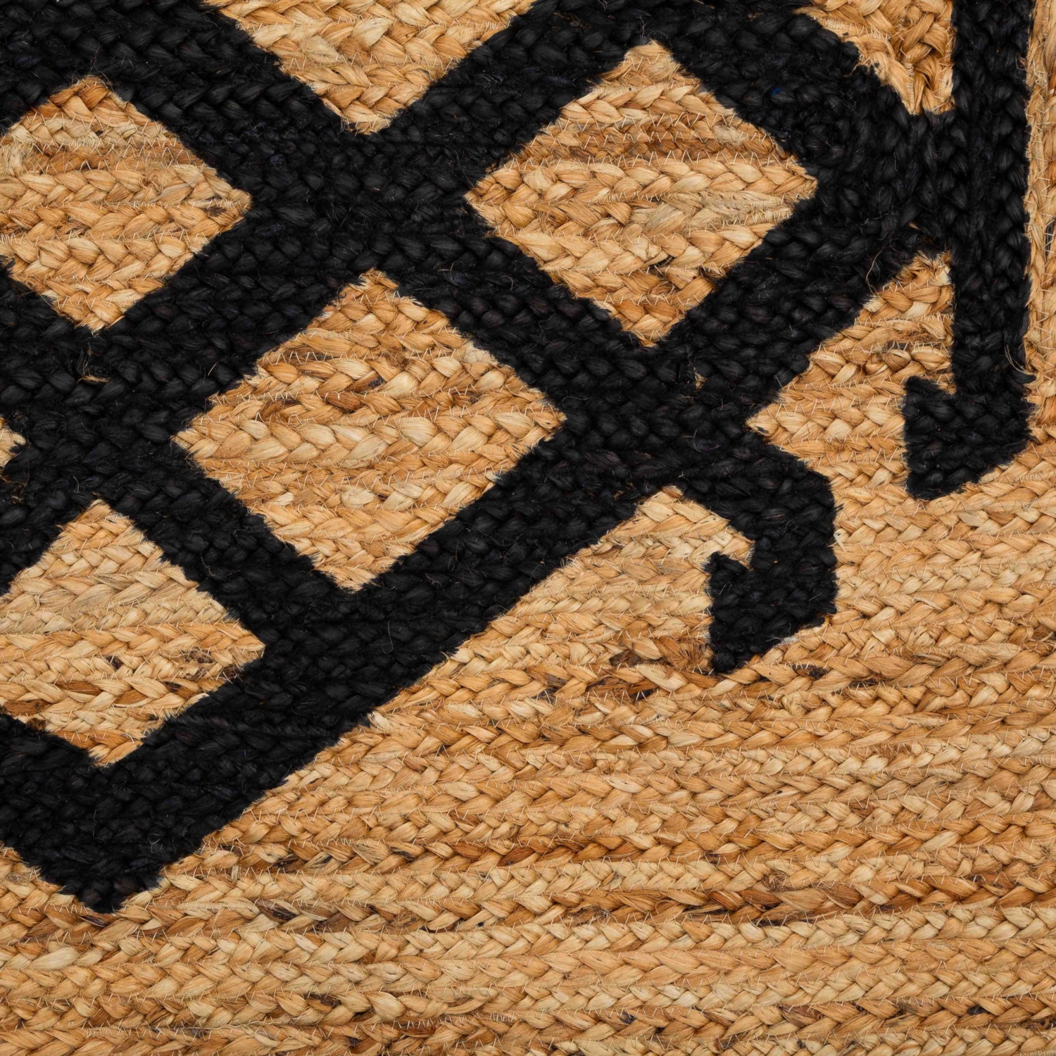 ETNIK MOTIF JÜT HALI SİYAH BEJ 120X180CM