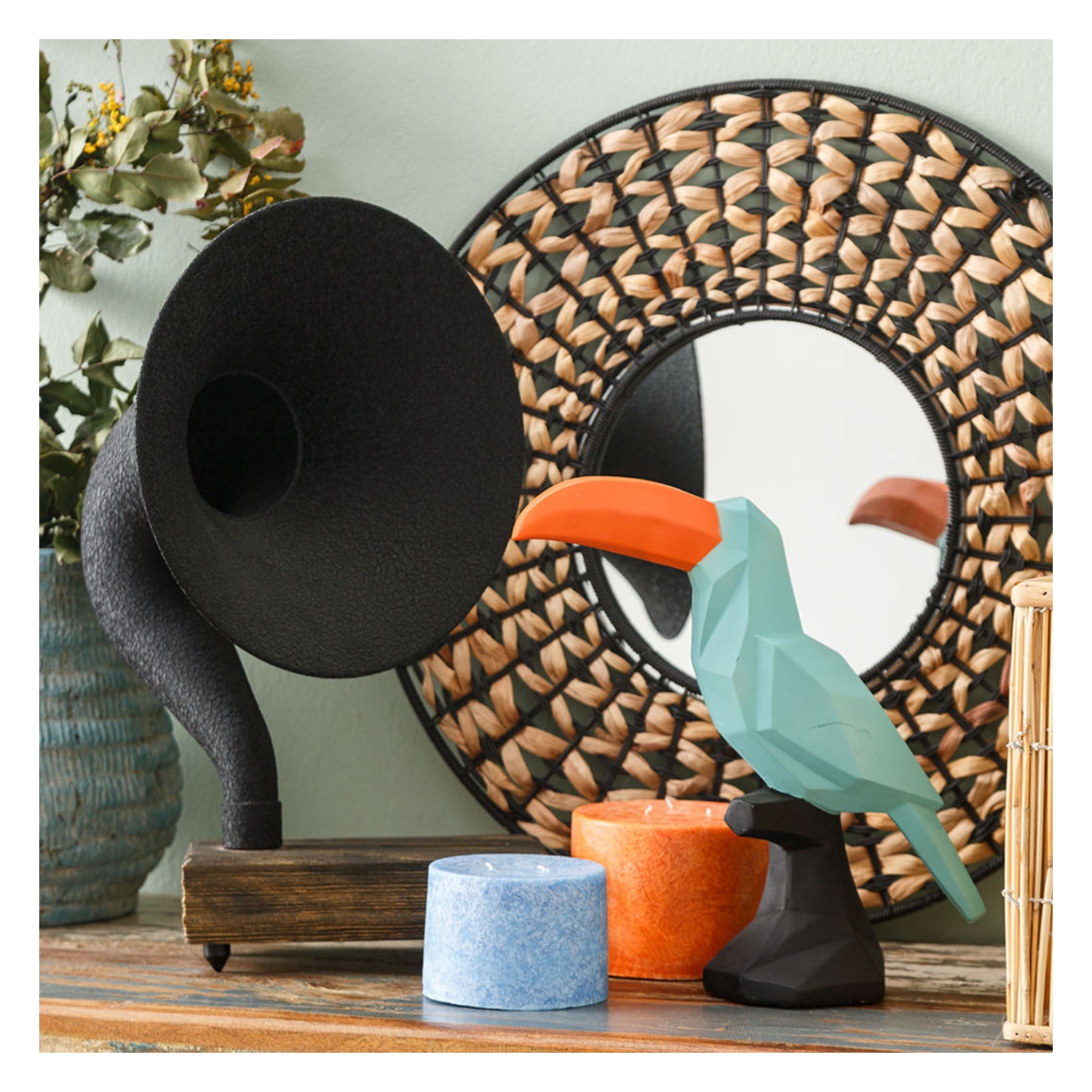 AMBER KOKULU BİTKİSEL MUM BEBEK MAVİSİ 7,5X10CM