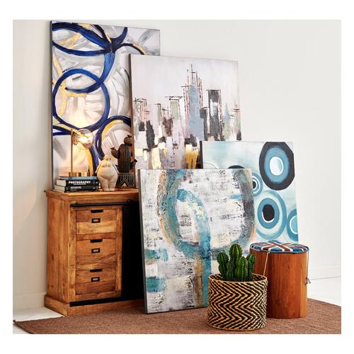  ABSTRACT CITY YAĞLIBOYA TABLO 100X100 CM