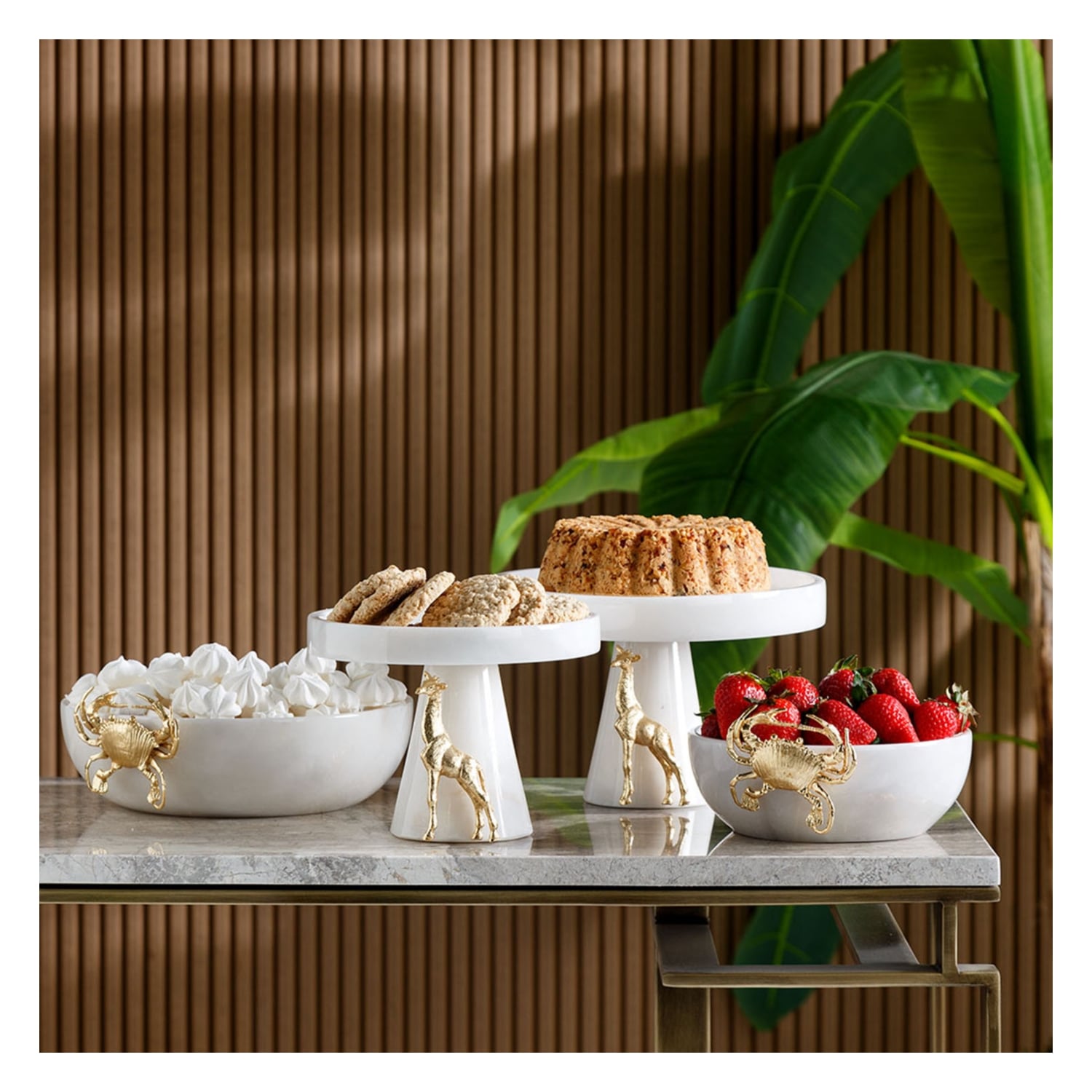 BOYNUZ AYAKLI DEKORATİF KASE BEYAZ 25X6CM