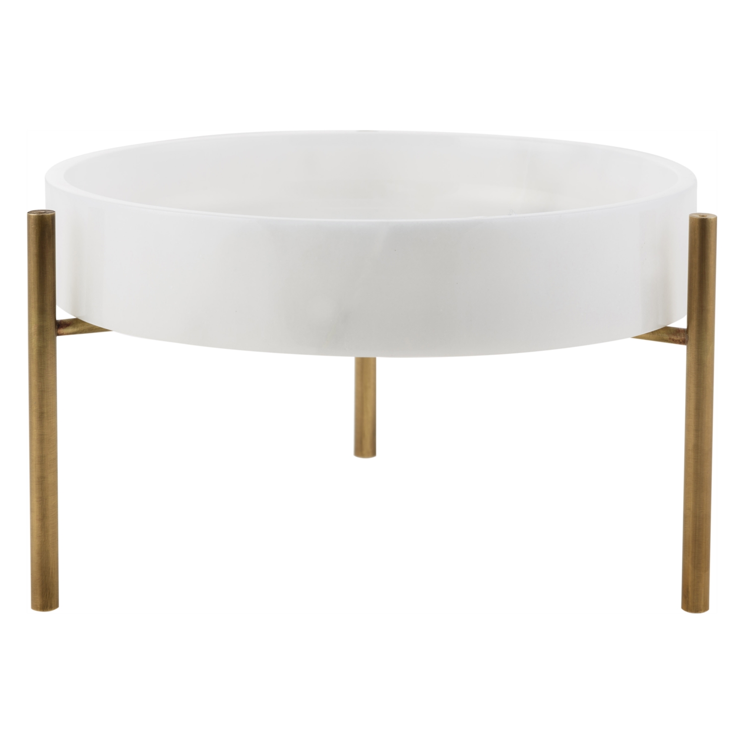 AYAKLI DEKORATİF KASE BEYAZ 25X5CM