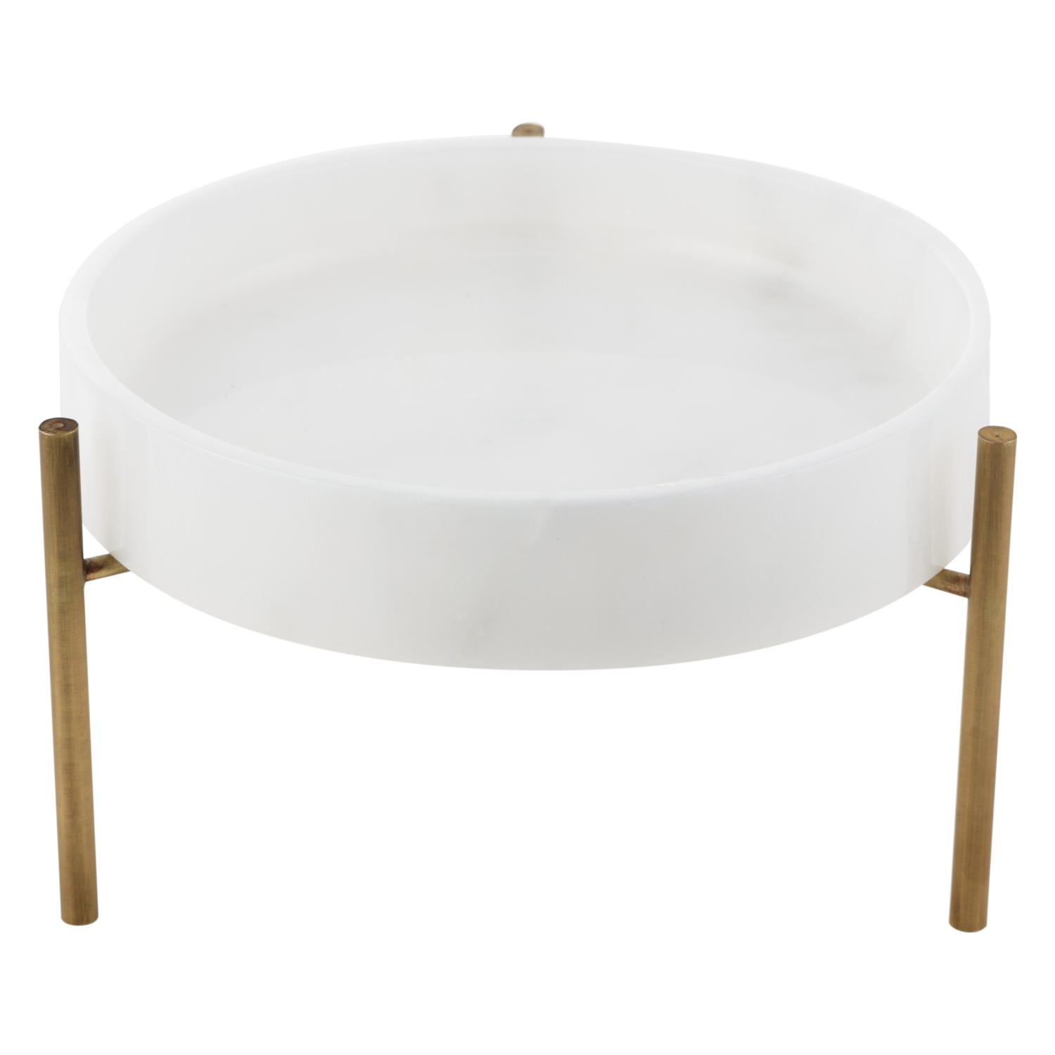 AYAKLI DEKORATİF KASE BEYAZ 25X5CM