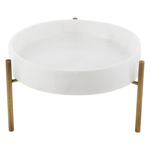  AYAKLI DEKORATİF KASE BEYAZ 25X5CM