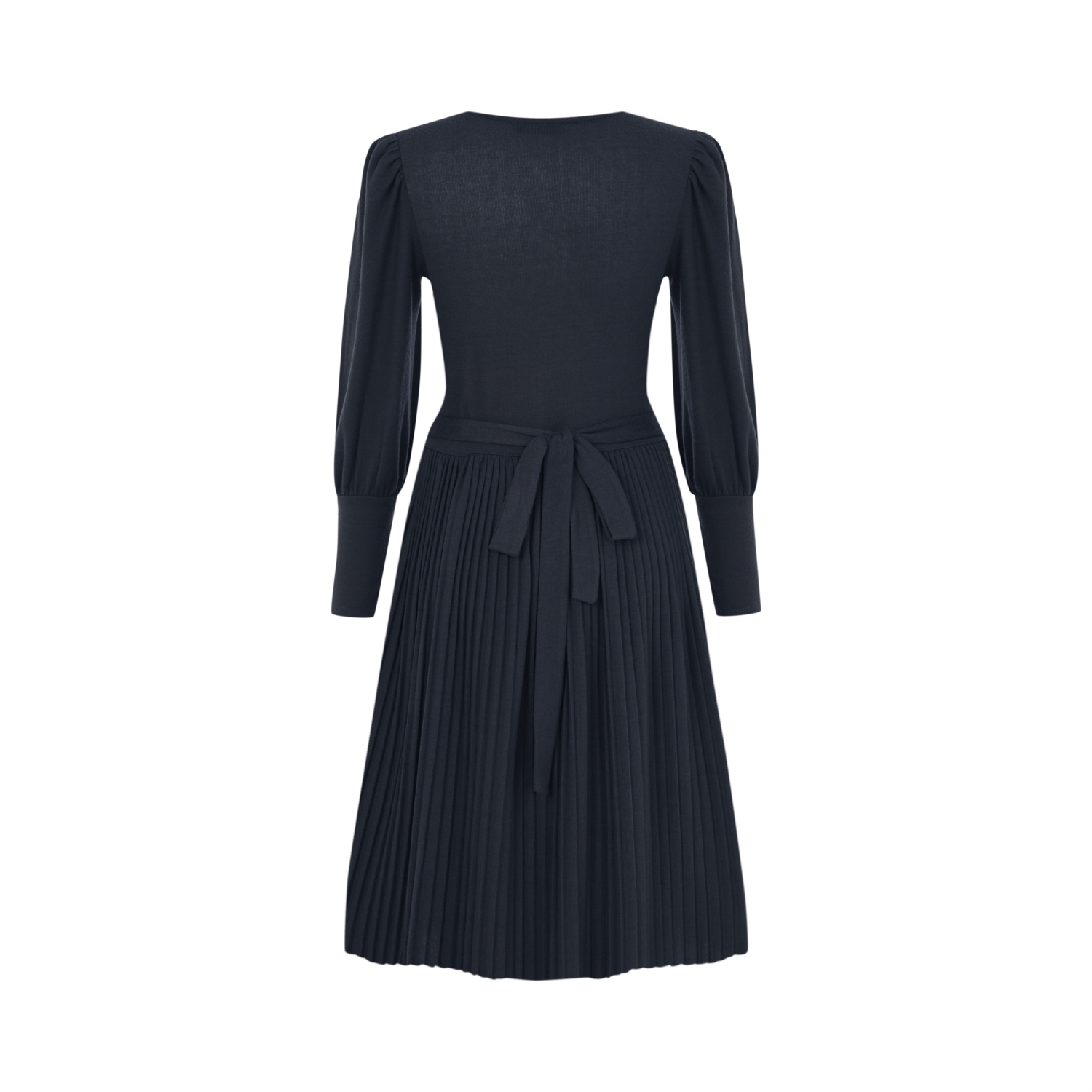 KRUVAZE YAKA MİDİ ELBİSE