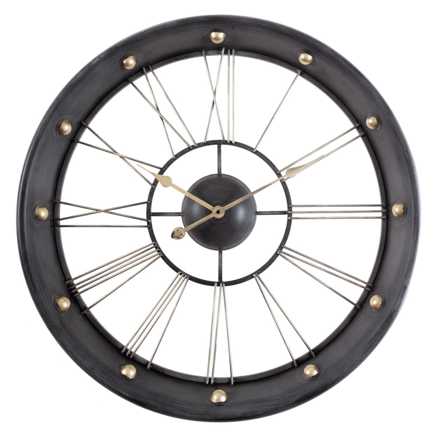 GRI METAL DUVAR SAATİ 80X9,5X80