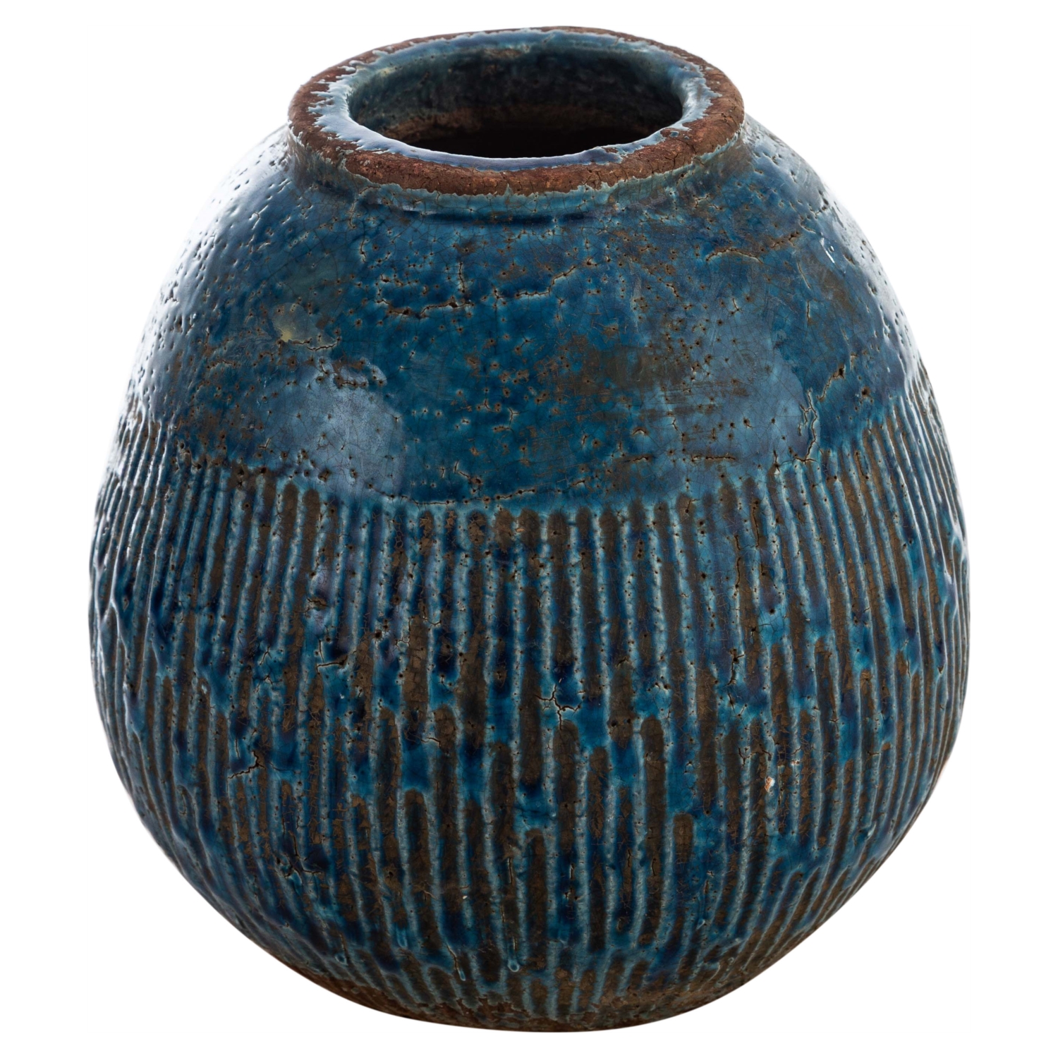 SEA SERAMİK VAZO MAVİ 21X21 CM