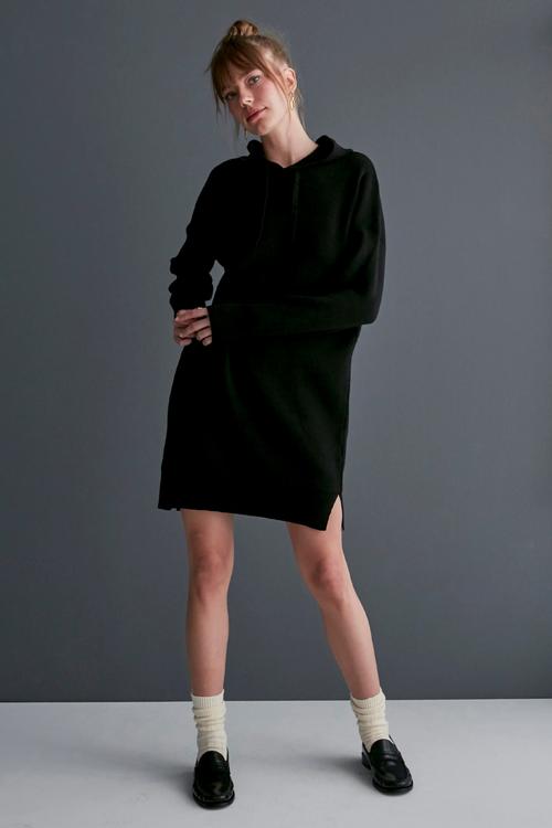  MİDİ KAPÜŞONLU ELBİSE