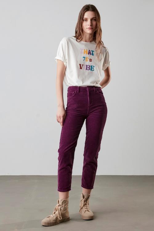  FİTİLLİ KADİFE MOM PANTOLON