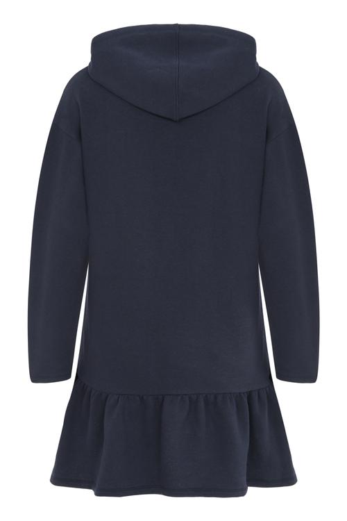  KAPÜŞONLU PİLELİ ÖRME MİNİ ELBİSE