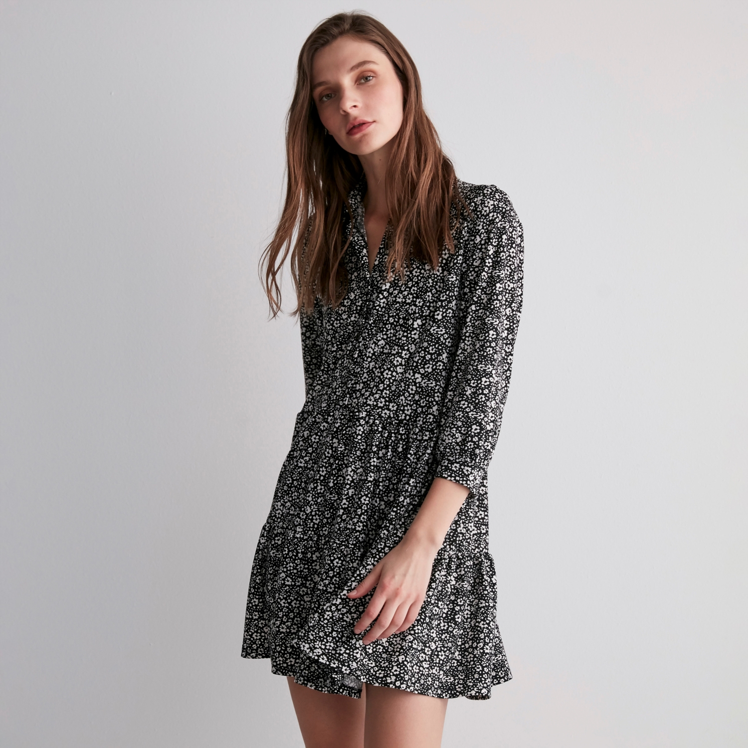 ÇİÇEKLİ MİNİ ELBİSE