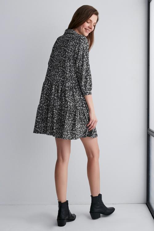  ÇİÇEKLİ MİNİ ELBİSE