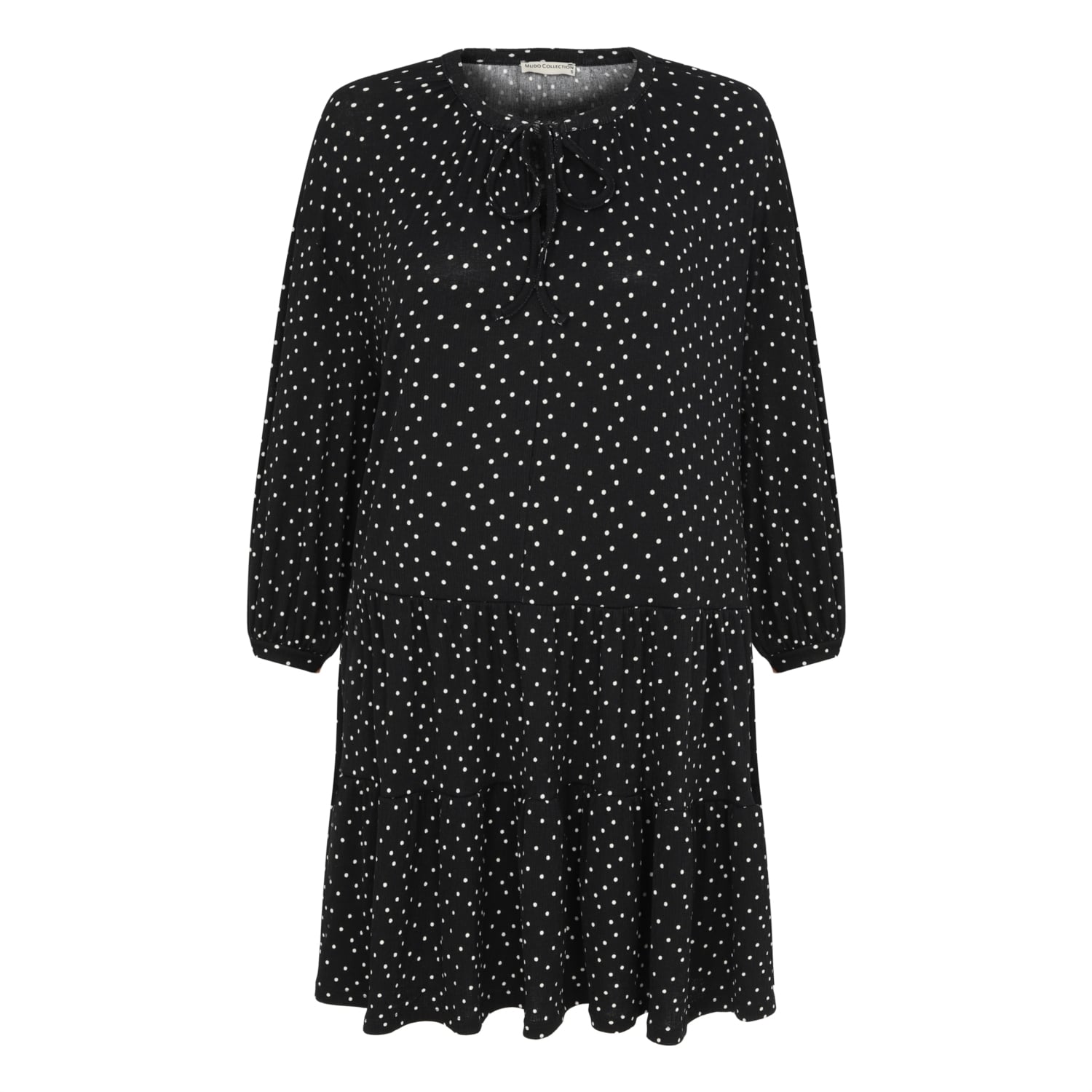 PUANTİYE DESENLİ MİNİ ELBİSE