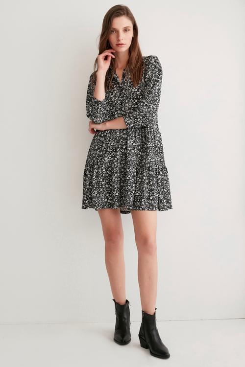  ÇİÇEKLİ MİNİ ELBİSE