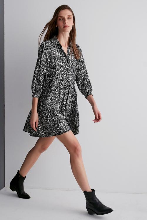  ÇİÇEKLİ MİNİ ELBİSE