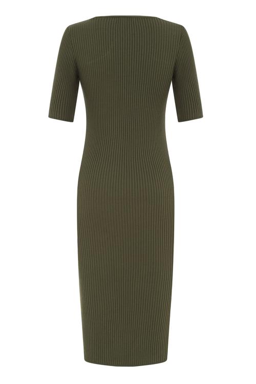  DÜĞMELİ MİDİ TRİKO ELBİSE