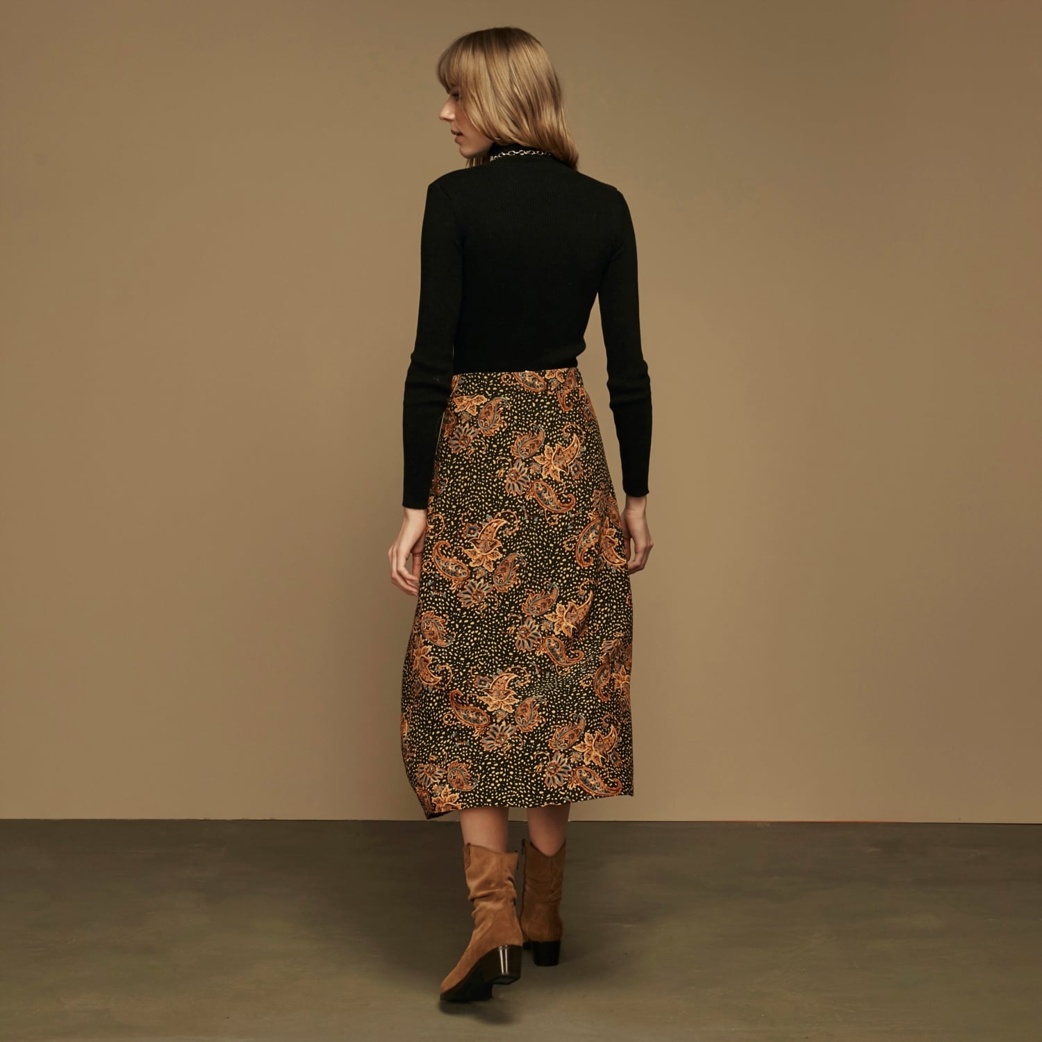 DESENLİ MİDİ ETEK