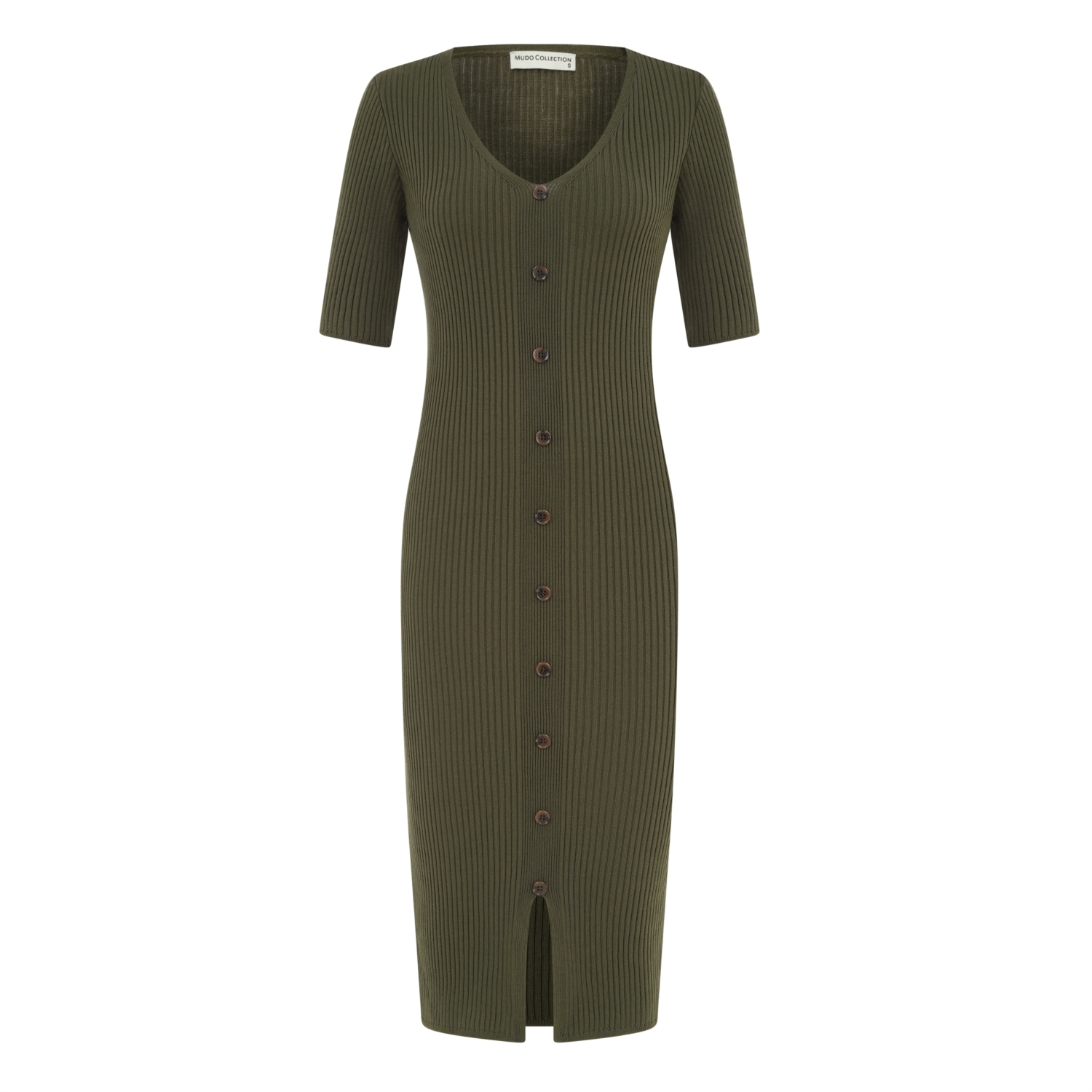 DÜĞMELİ MİDİ TRİKO ELBİSE