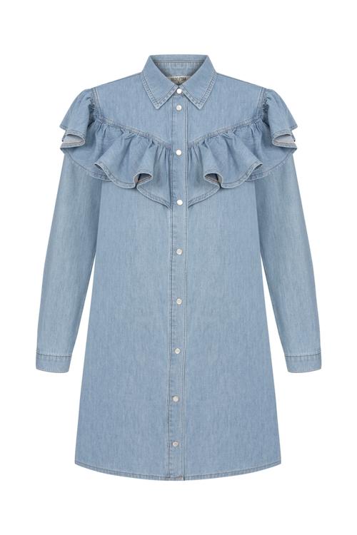  FIRFIRLI MİNİ KOT ELBİSE