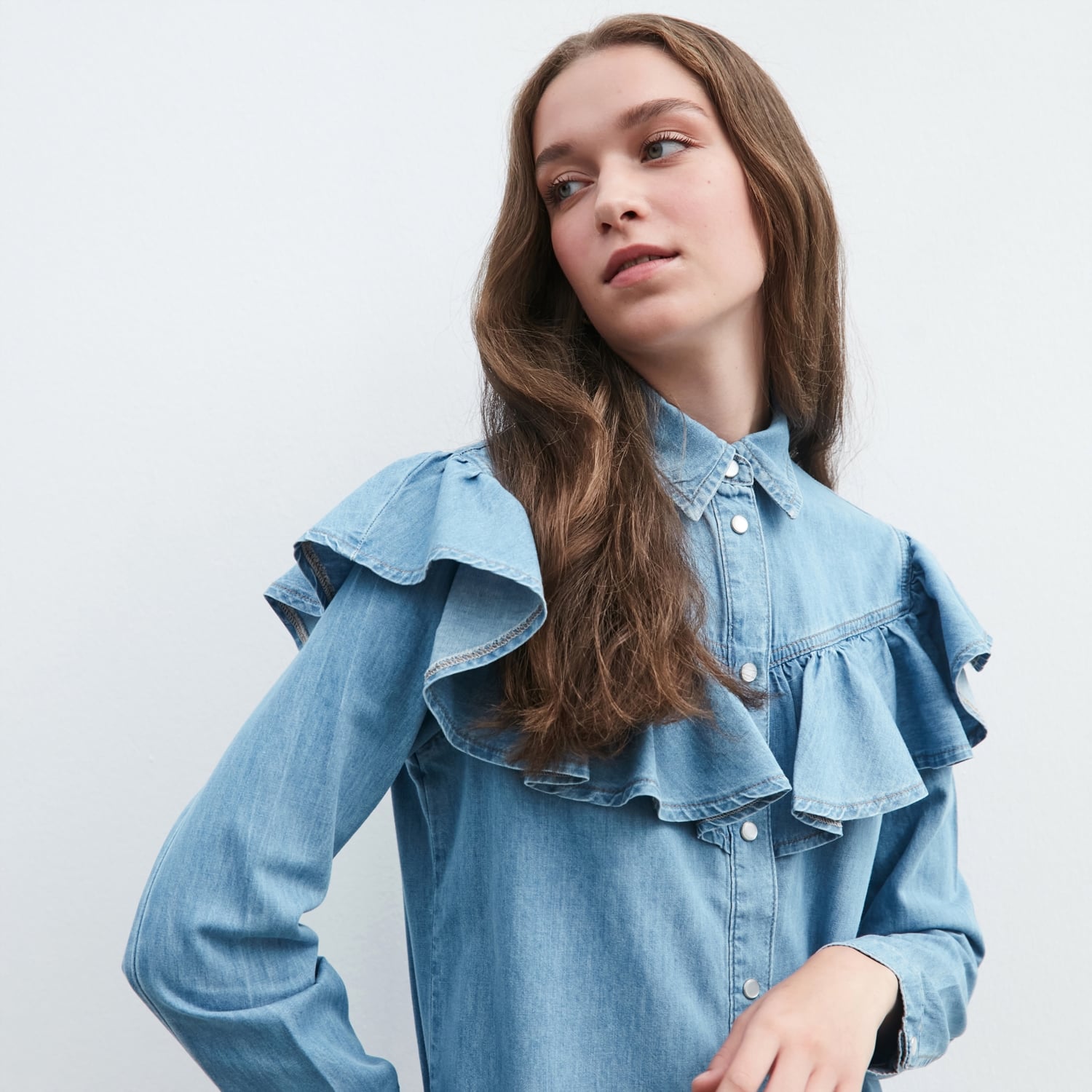 FIRFIRLI MİNİ KOT ELBİSE