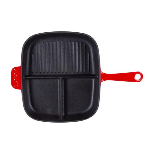  LAVA BÖLMELİ GRIL TAVA KIRMIZI 26X30CM