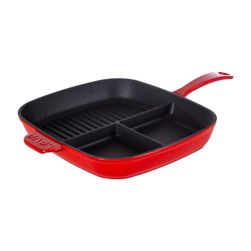  LAVA BÖLMELİ GRIL TAVA KIRMIZI 26X30CM