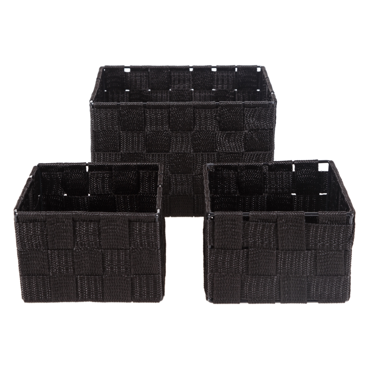 ORGANİZER 3'LÜ SEPET SİYAH B:20 K:13 CM