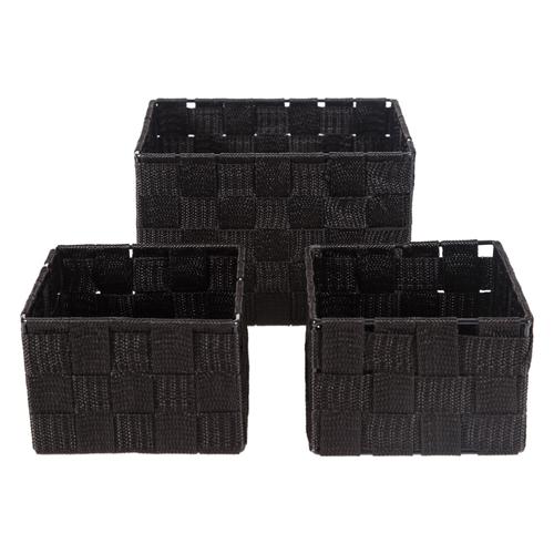  ORGANİZER 3'LÜ SEPET SİYAH B:20 K:13 CM