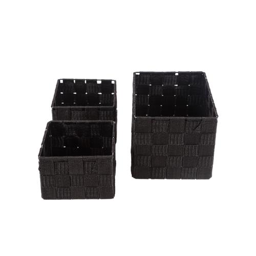  ORGANİZER 3'LÜ SEPET SİYAH B:20 K:13 CM