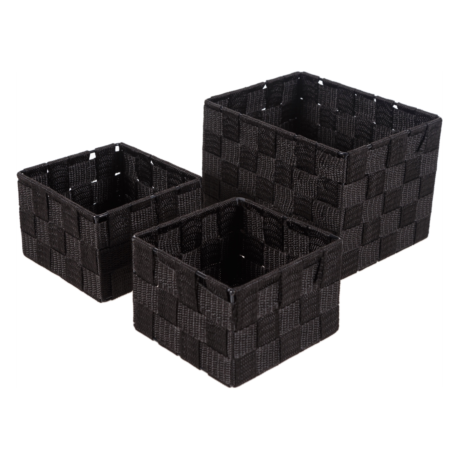 ORGANİZER 3'LÜ SEPET SİYAH B:20 K:13 CM