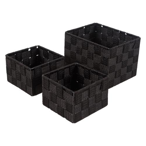  ORGANİZER 3'LÜ SEPET SİYAH B:20 K:13 CM