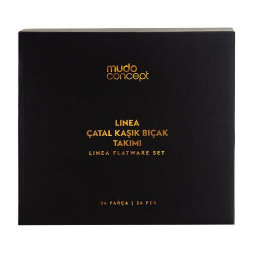  LINEA ÇATAL KAŞIK BIÇAK TAKIMI 24 PARÇA SİYAH