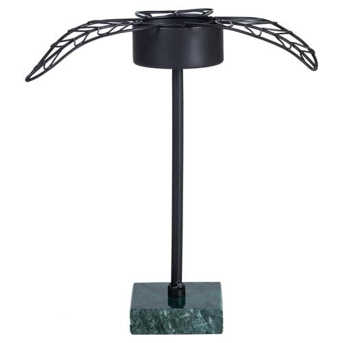  LEAVES SİYAH TEALIGHT MUMLUK 16X14X17CM