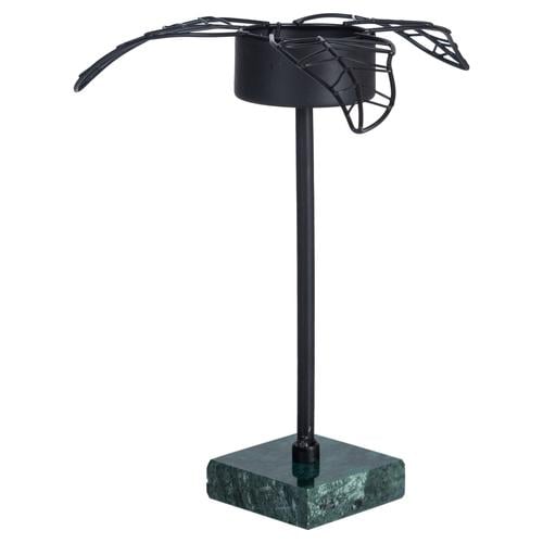  LEAVES SİYAH TEALIGHT MUMLUK 16X14X17CM