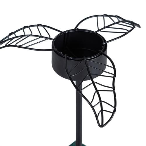  LEAVES SİYAH TEALIGHT MUMLUK 16X14X17CM