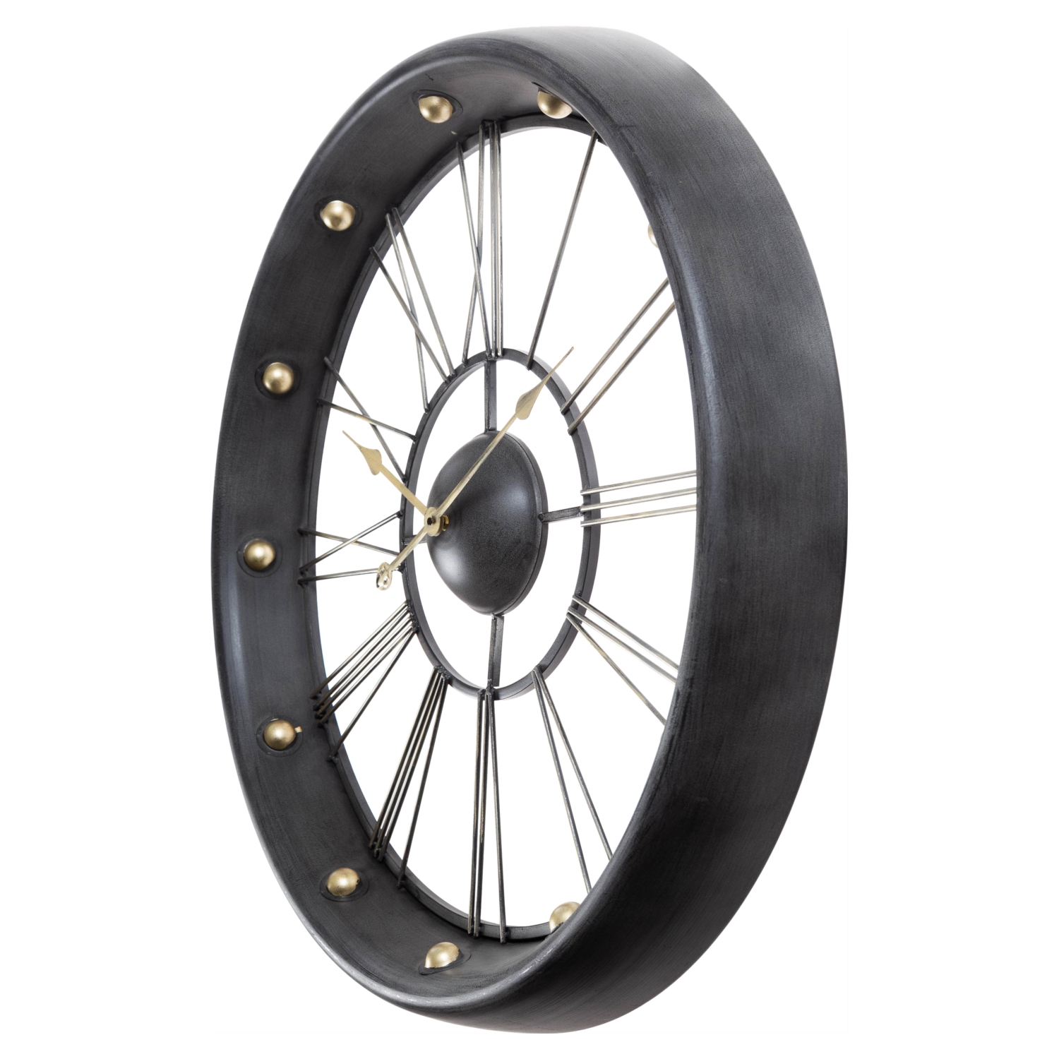 GRI METAL DUVAR SAATİ 80X9,5X80