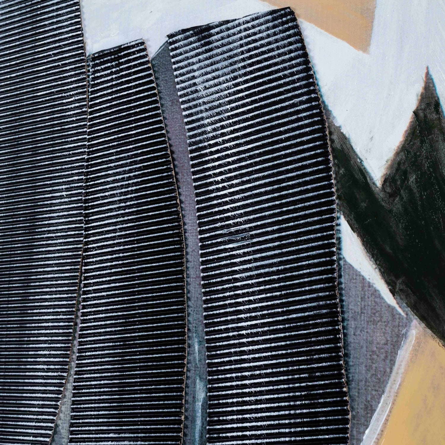 BLACK-GOLD ABSTRACT KABARTMALI TABLO 120x180CM