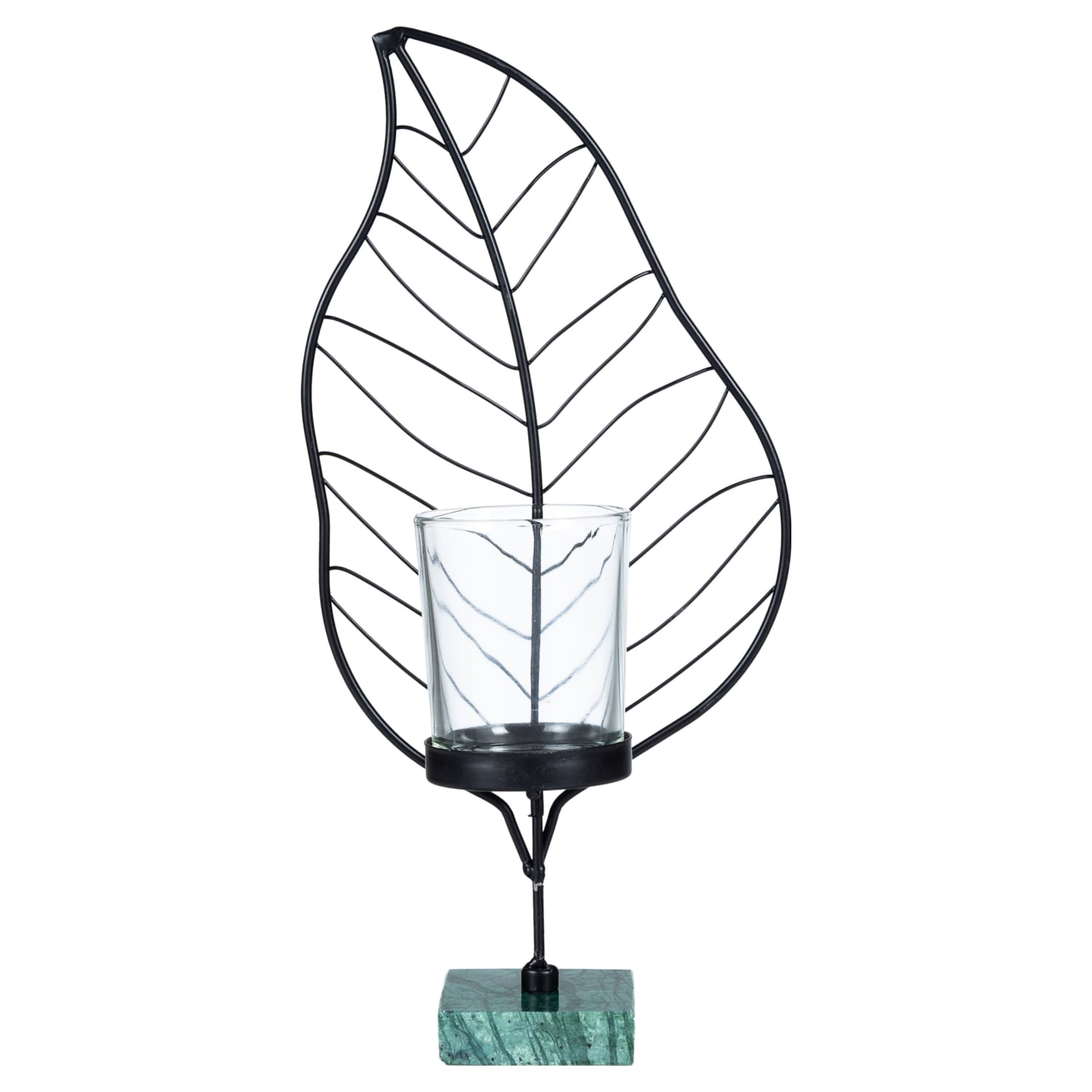 LEAF SİYAH TEALIGHT MUMLUK 11X9X24CM