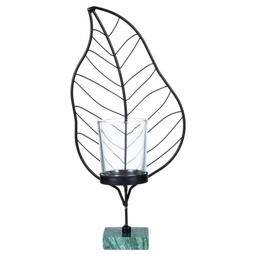  LEAF SİYAH TEALIGHT MUMLUK 11X9X24CM