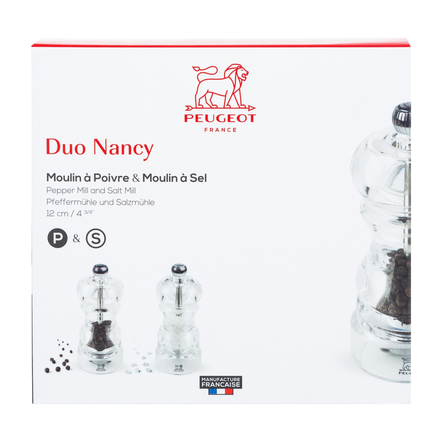 PEUGEOT 2'Lİ TUZLUK & BİBERLİK DEĞİRMEN SETİ 12CM