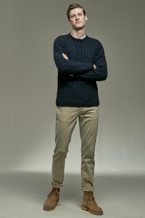  BİSİKLET YAKA ÖRGÜ DETAYLI KAZAK