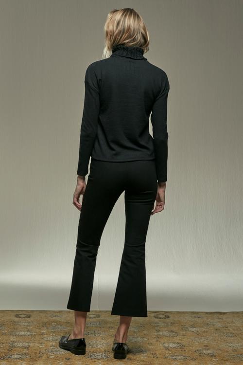  DİK YAKA ÖRGÜ DETAYLI SWEATSHIRT