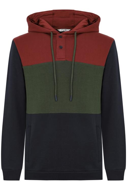  REENKLİ ŞERİTLİ KAPÜŞONLU SWEATSHIRT