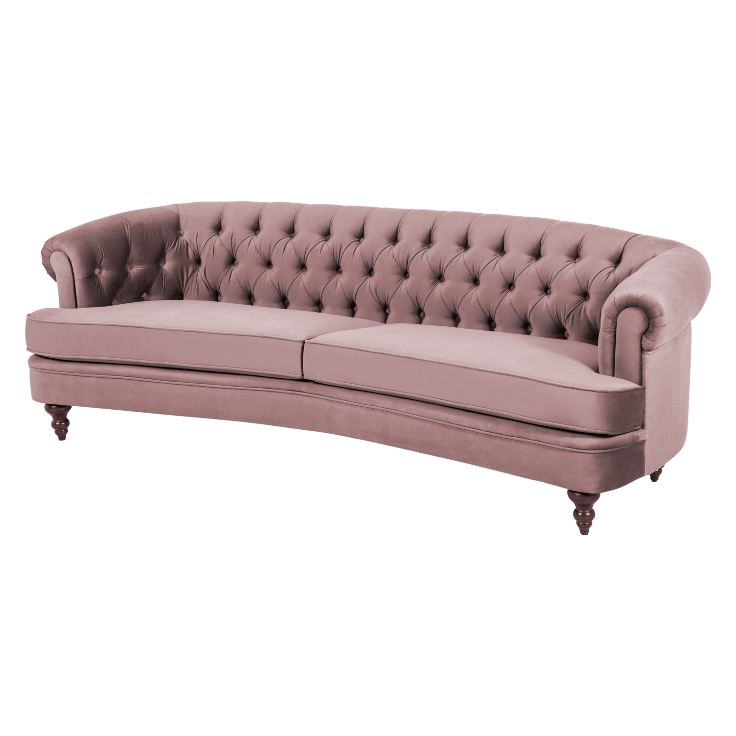 GRAHAM GÜL KURUSU KADİFE ÜÇLÜ KOLTUK